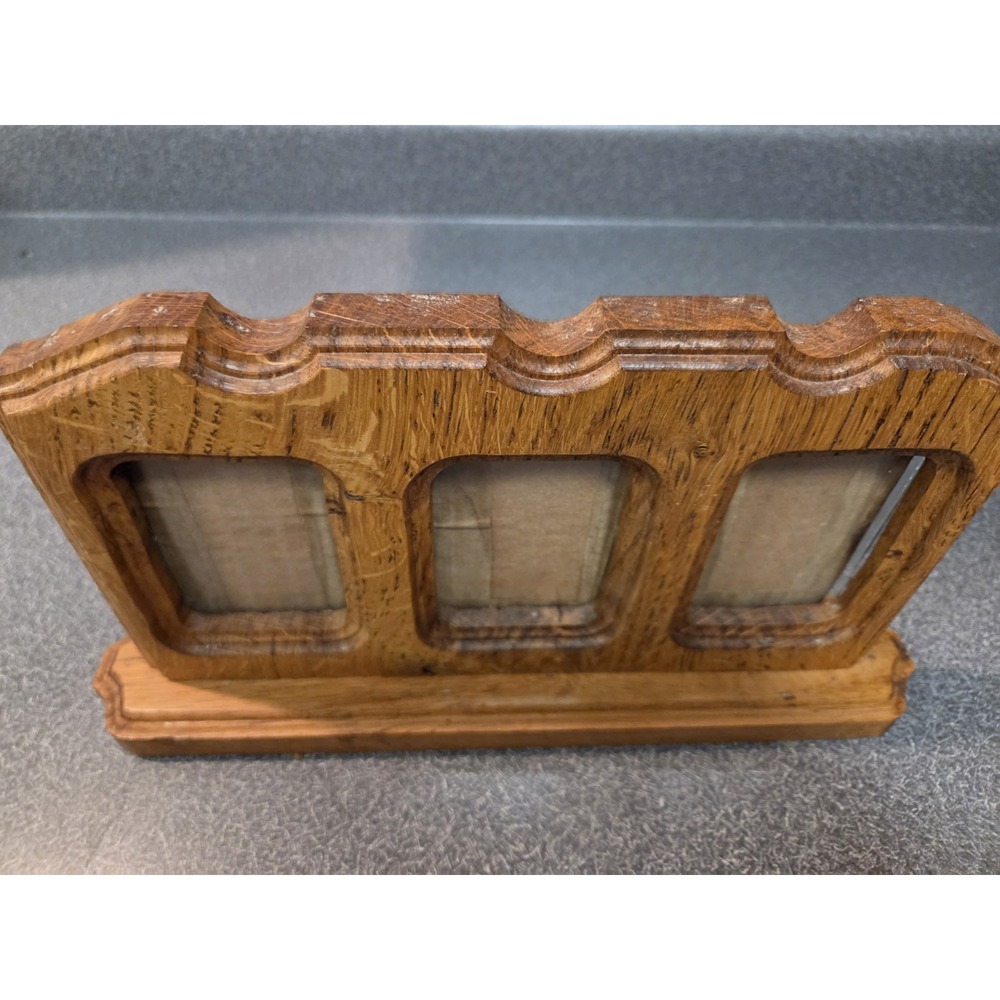 Handcrafted Solid Oak Picture Frame Lot (5) - Picture 4 of 14